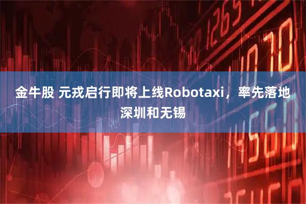 金牛股 元戎启行即将上线Robotaxi,率先落地深圳和无锡